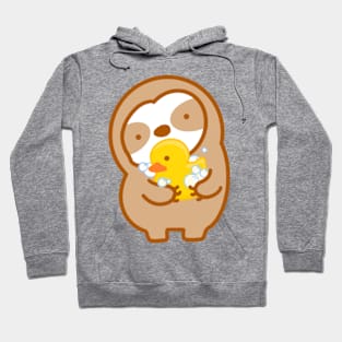 Cute Rubber Duckie Bath Time Sloth Hoodie